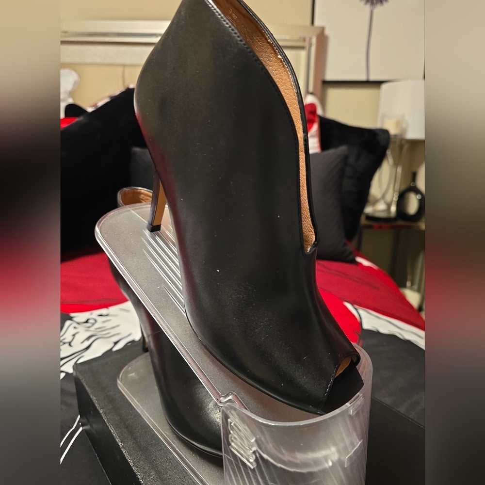 Rowen Black Peep-Toe Heels